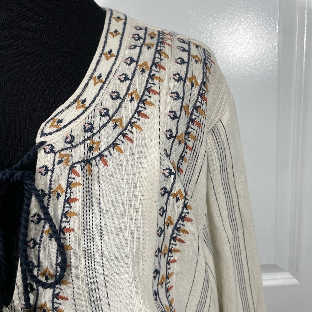 Knox Rose Cream Embroidered Long Sleeve Boho Dress Size XXL CB-103 - Picture 3 of 8